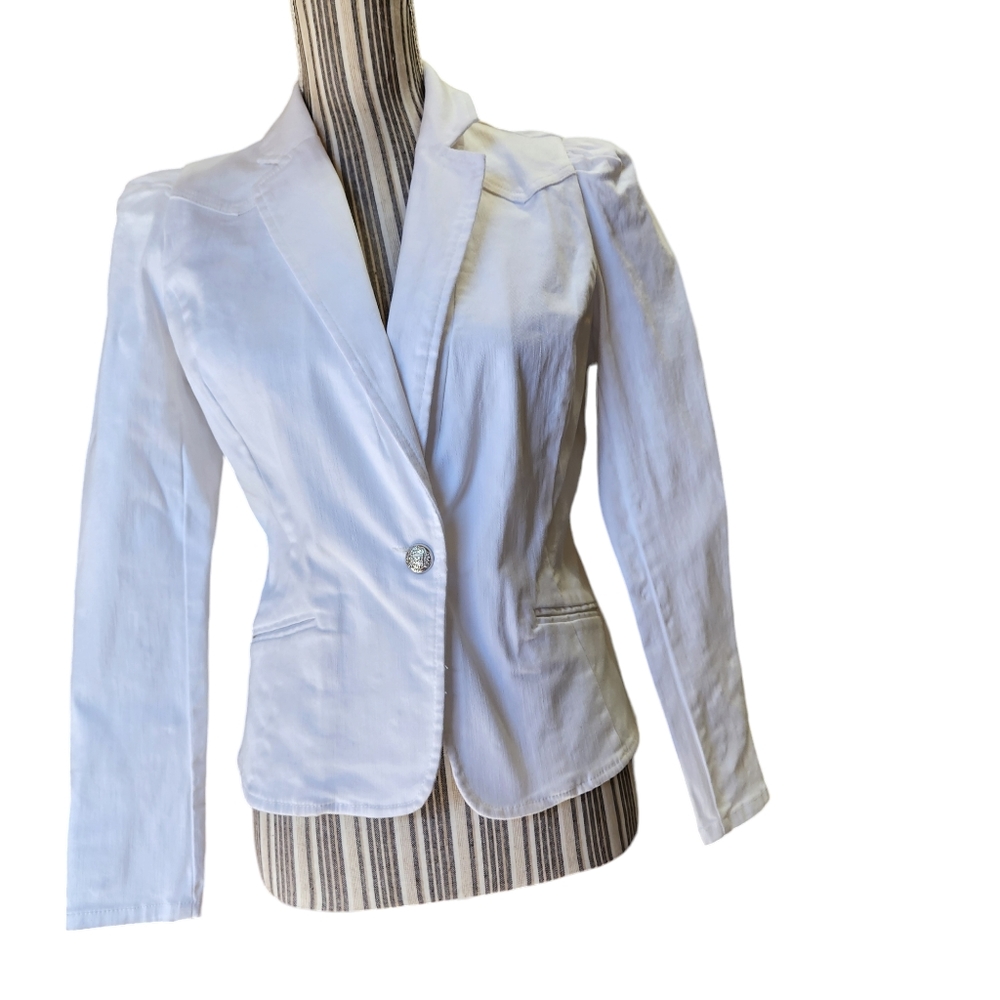 NWT I.N.C Women's Puff-Sleeve Tailored Denim Blazer - Picture 6 of 12
